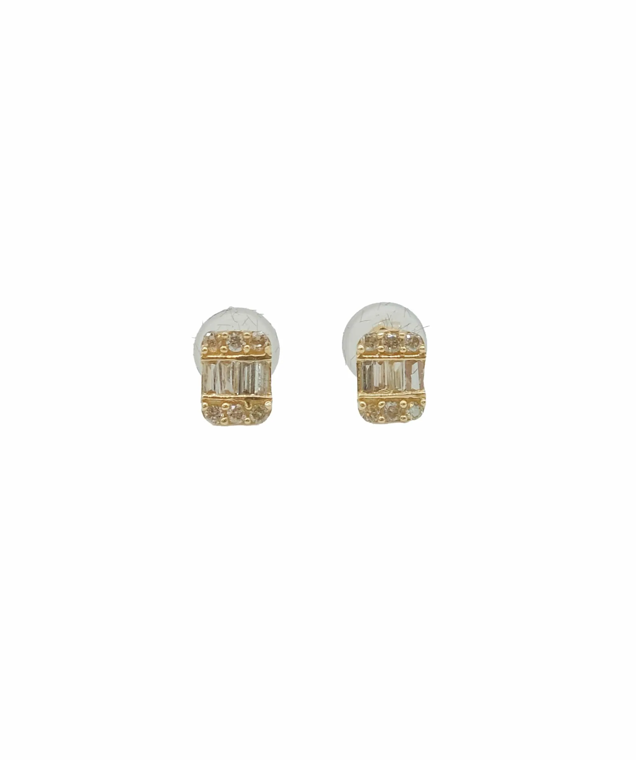 Diamond 0.10ct/0.10ct Earrings Pierced 18K YG Yellow Gold 750	 DXBS0446