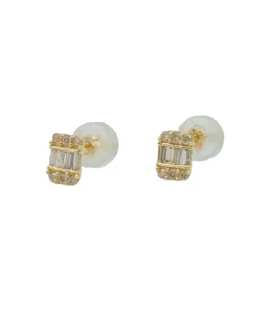 Diamond 0.10ct/0.10ct Earrings Pierced 18K YG Yellow Gold 750	 DXBS0446