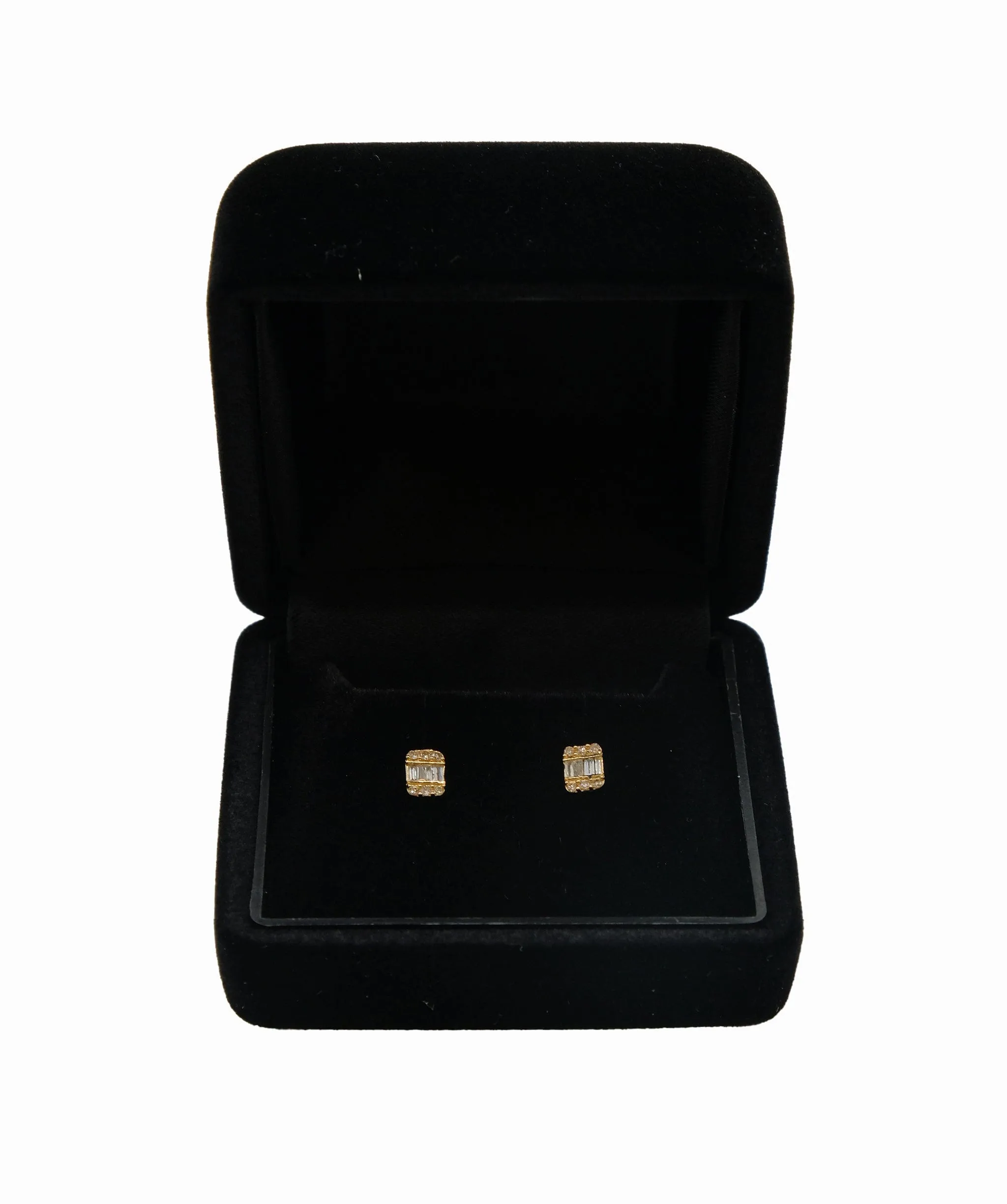 Diamond 0.10ct/0.10ct Earrings Pierced 18K YG Yellow Gold 750	 DXBS0446