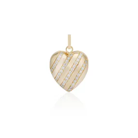 Diamond Heart Stripe Locket