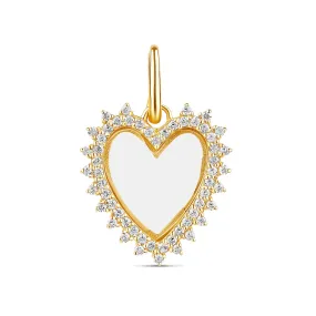 Diamond Mini Spike Heart Glass Charm Locket