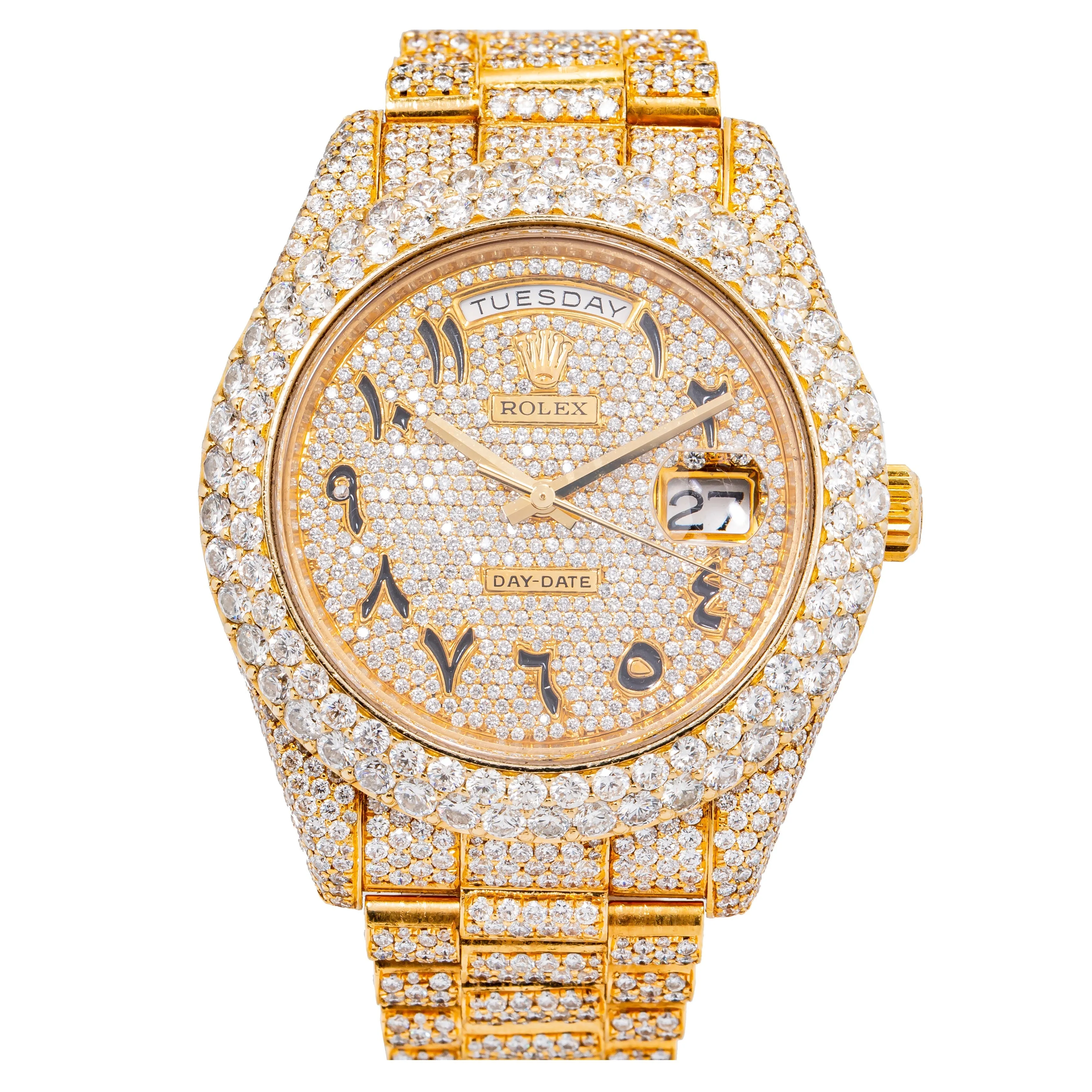 Diamond Rolex Day-Date 2 18k Yellow Gold 30ctw
