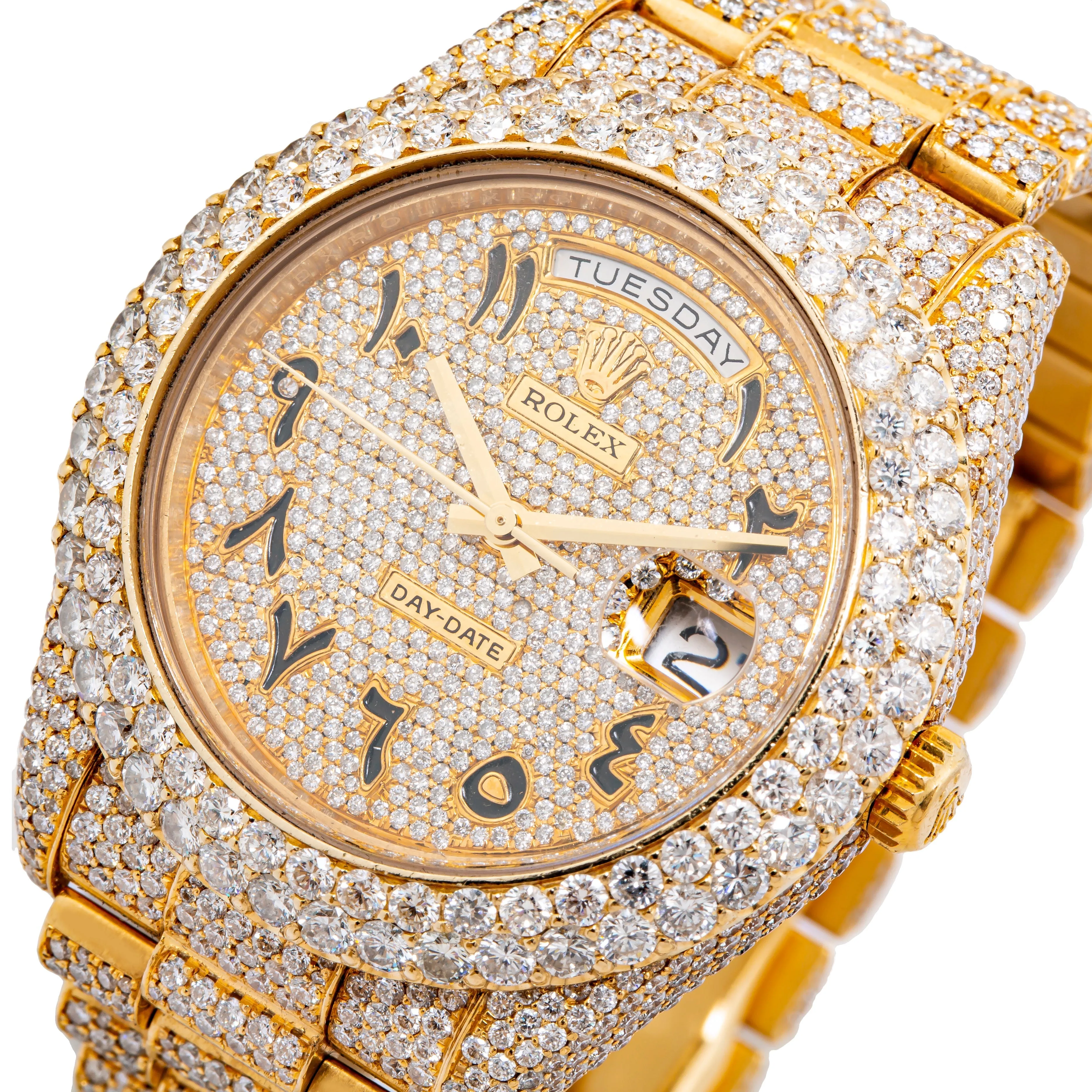 Diamond Rolex Day-Date 2 18k Yellow Gold 30ctw