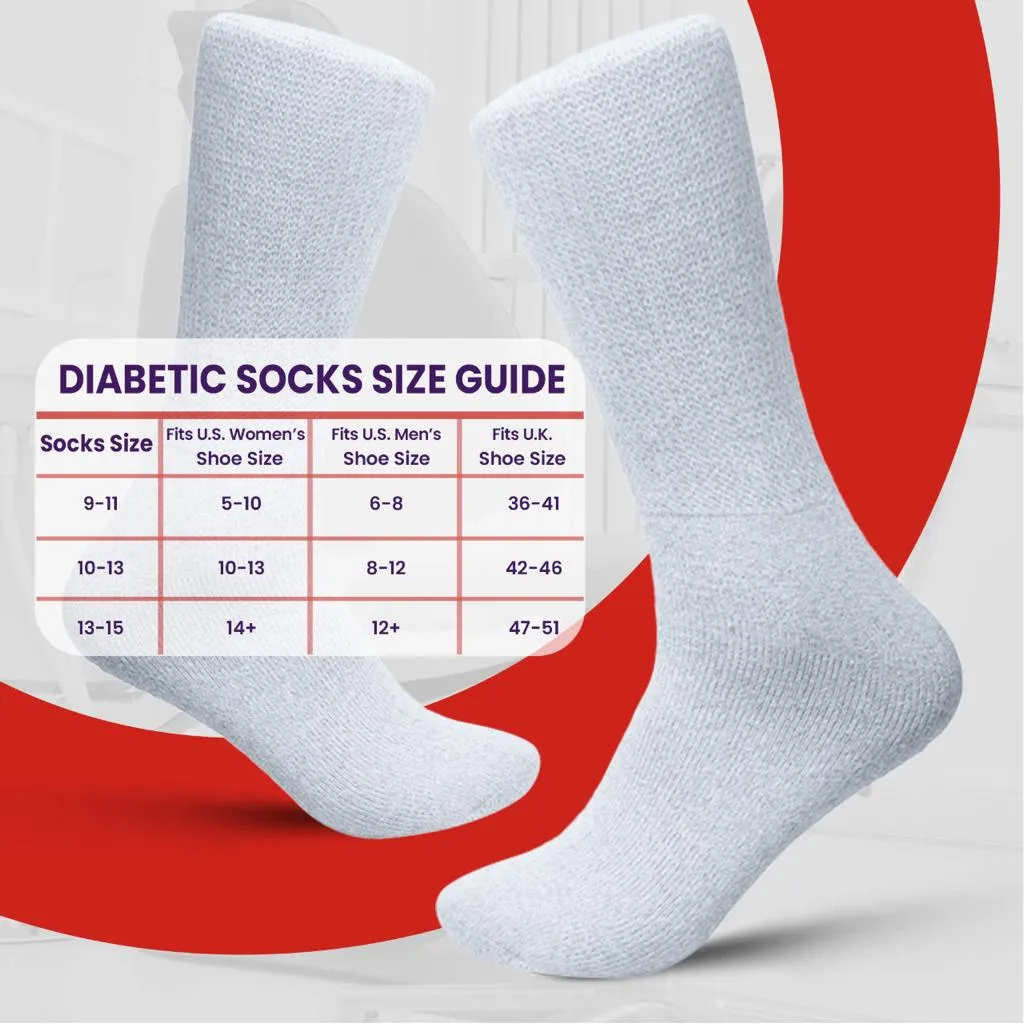 Diamond Star 12 PAIRS WOMEN'S COTTON DIABETIC CREW SOCKS WHITE SIZE 9-11