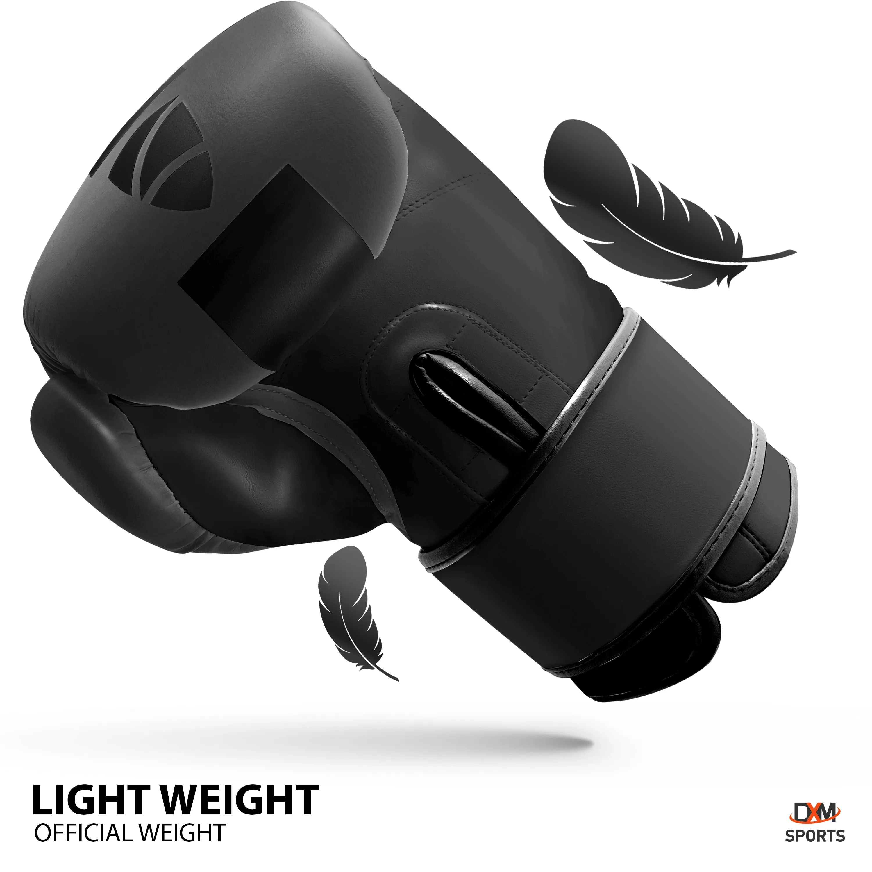 DXM Premium Boxing Gloves for Men & Women - Full Black