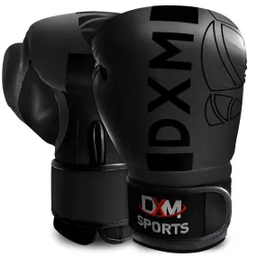 DXM Premium Boxing Gloves for Men & Women - Full Black