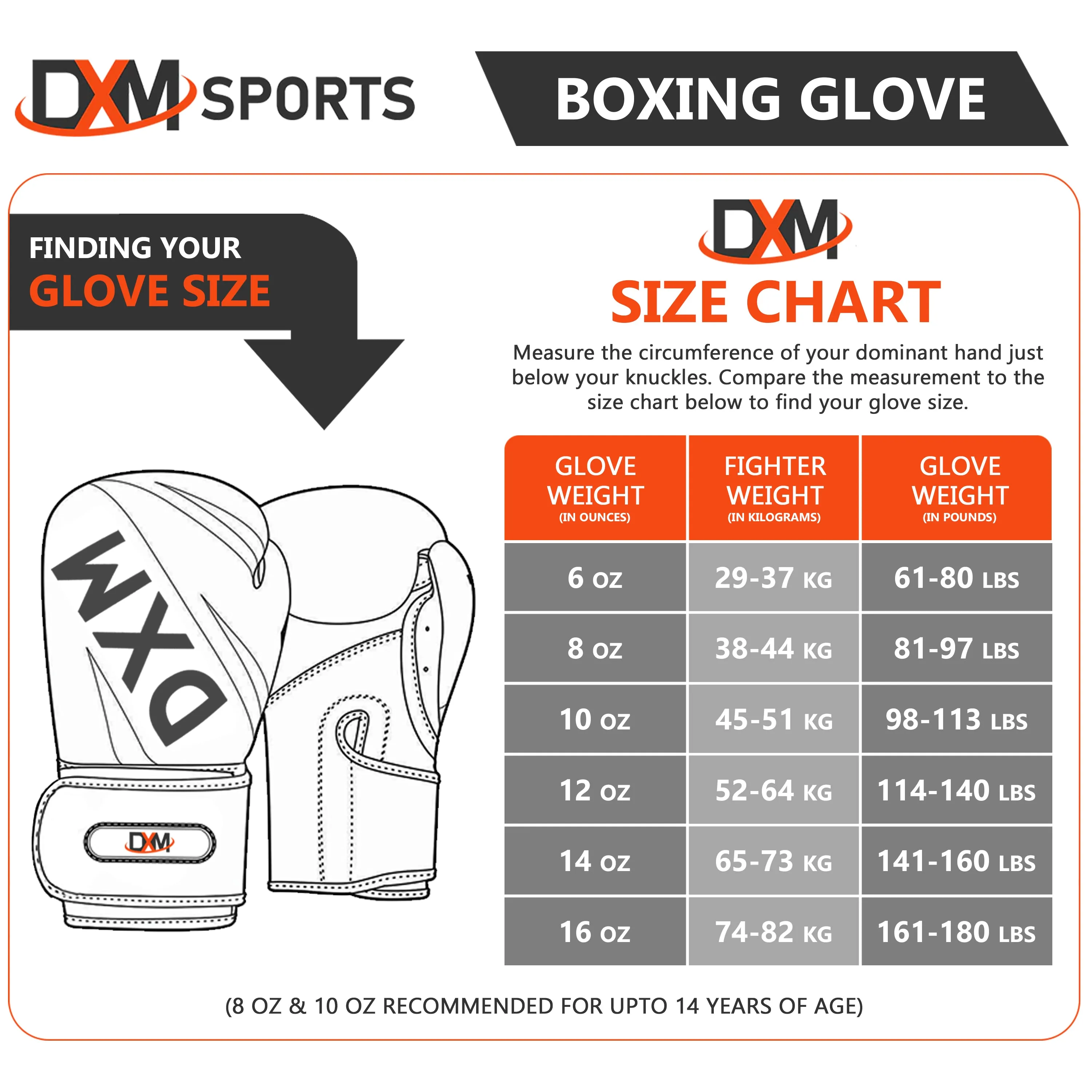 DXM Premium Boxing Gloves for Men & Women - Full Black