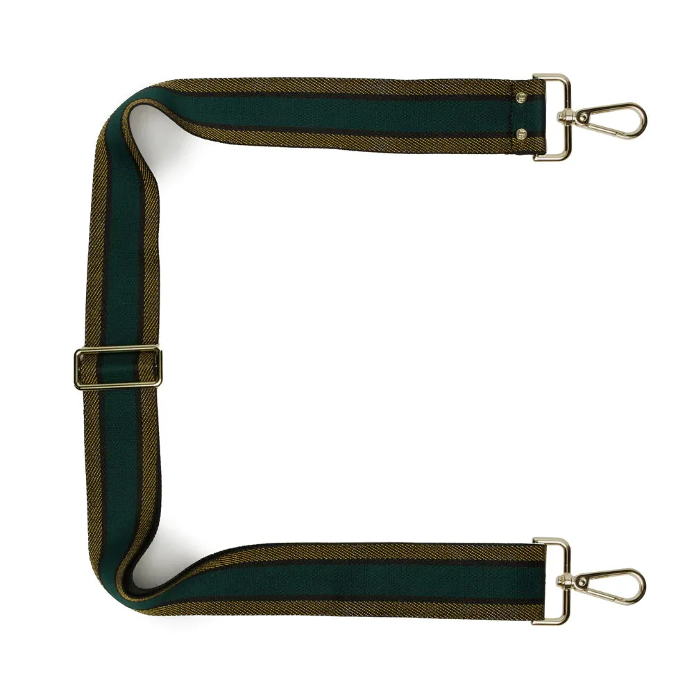 Elie Beaumont Crossbody Strap Green Gold Trim