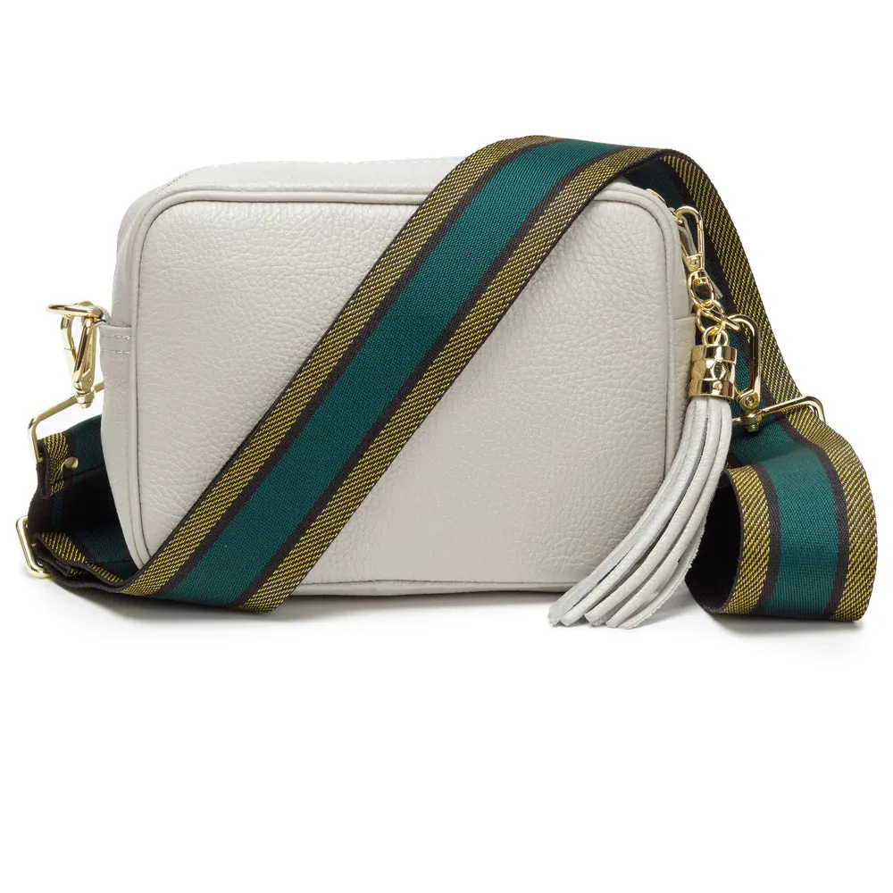 Elie Beaumont Crossbody Strap Green Gold Trim
