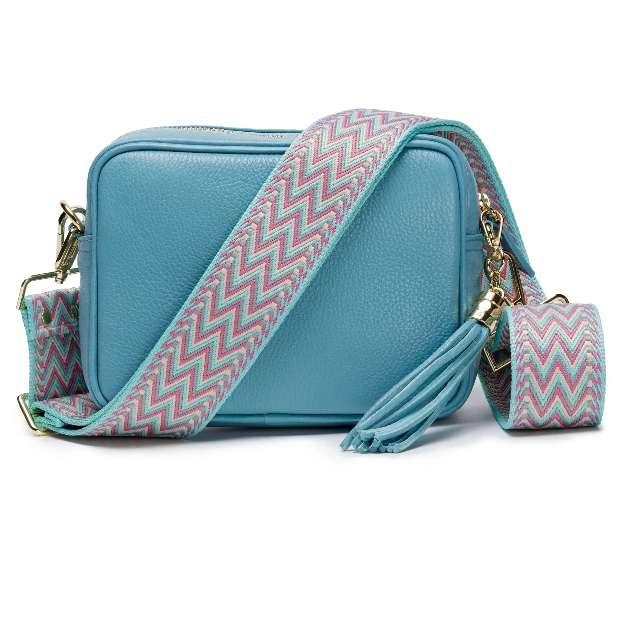 Elie Beaumont Crossbody Strap in Aqua Grecian