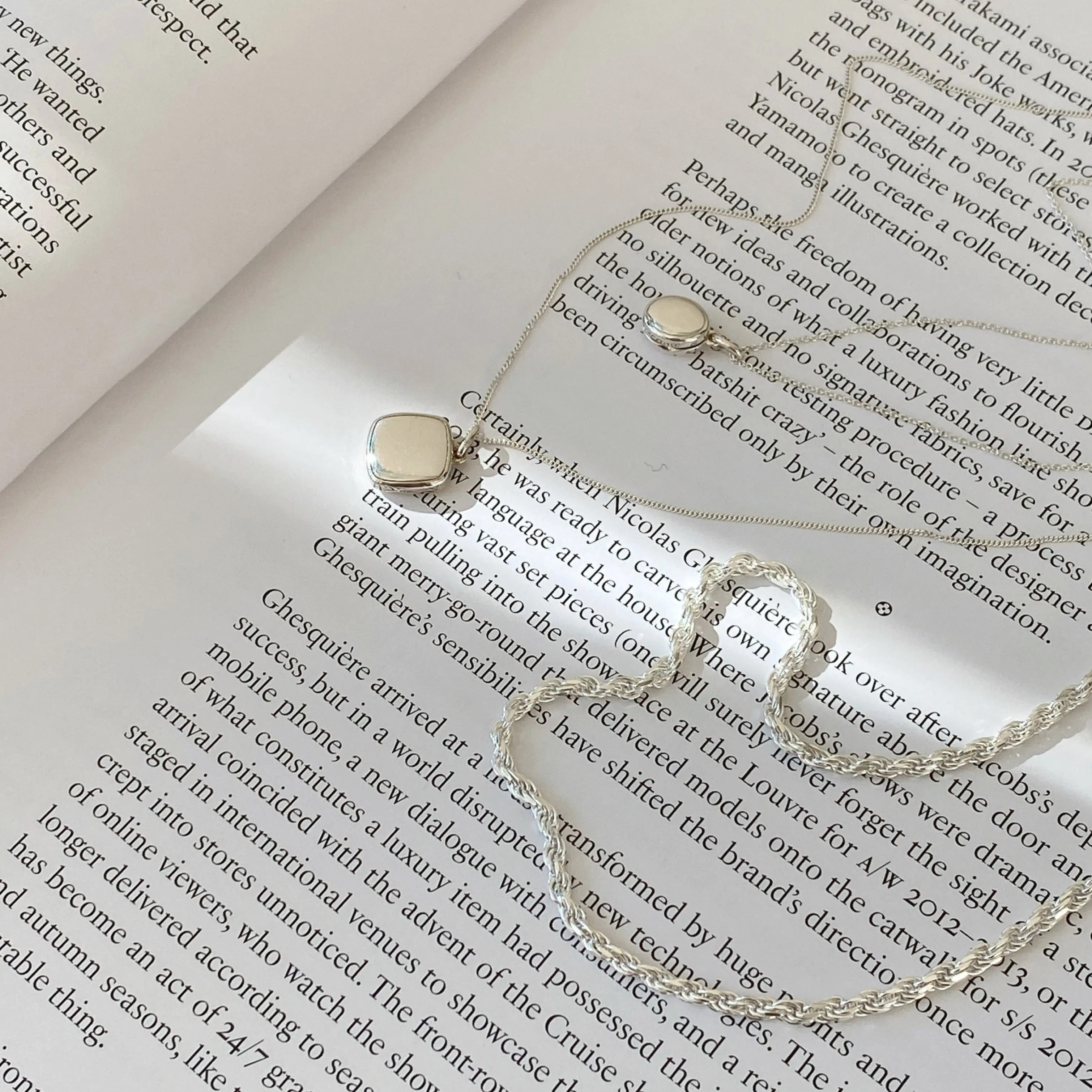 Engravable Square Locket Necklace in Silver