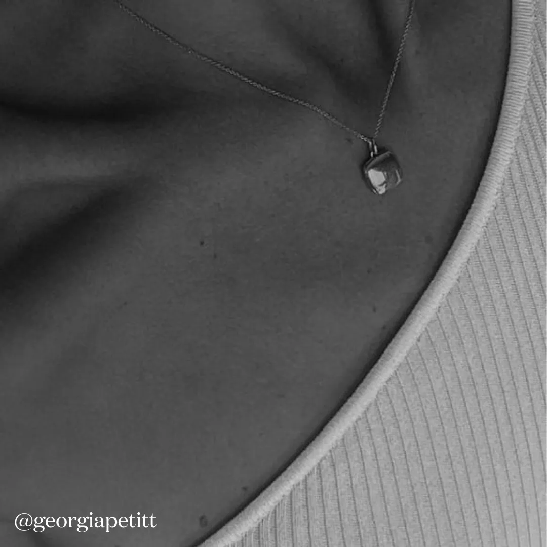 Engravable Square Locket Necklace in Silver