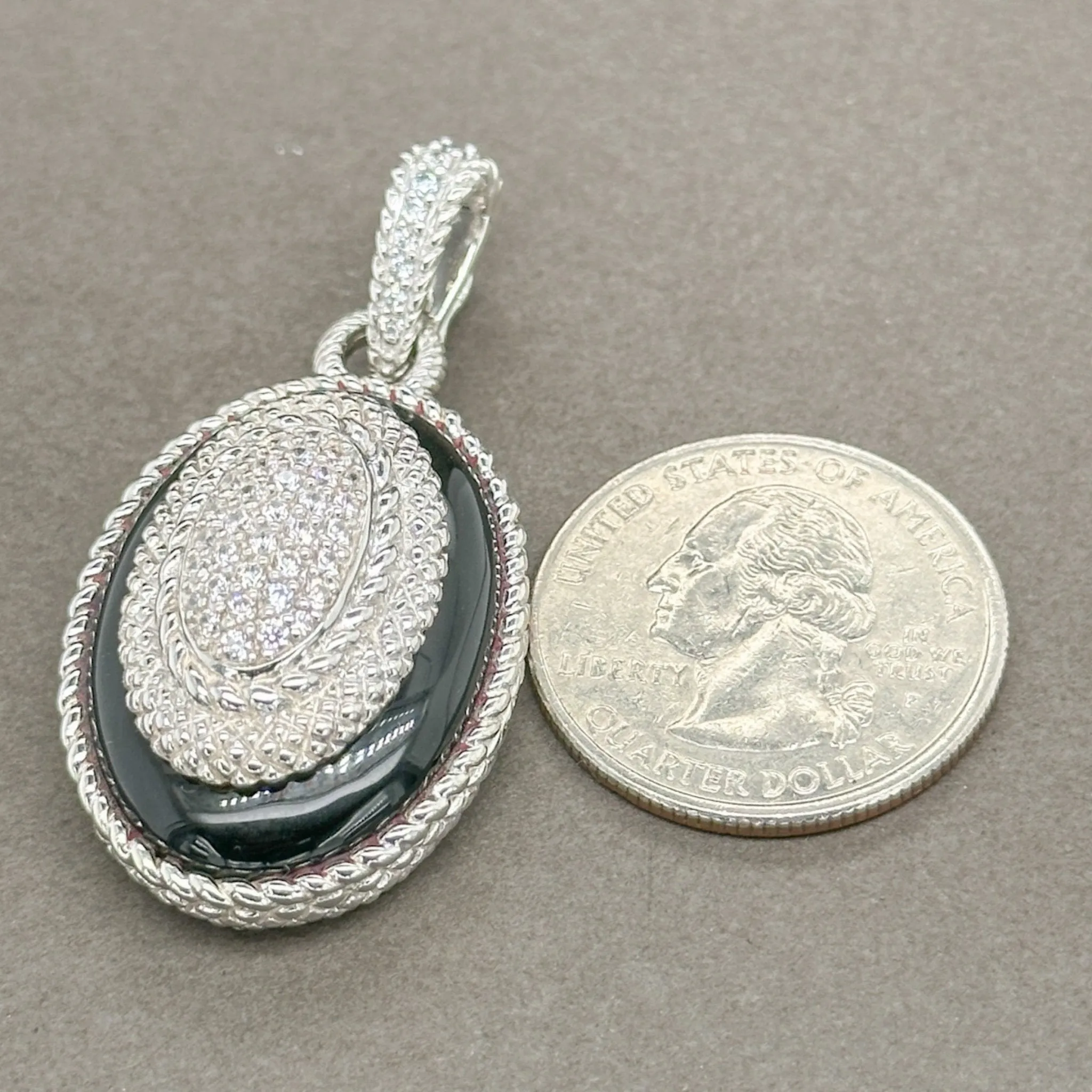 Estate Judith Ripka SS CZ Enhancer Pendant