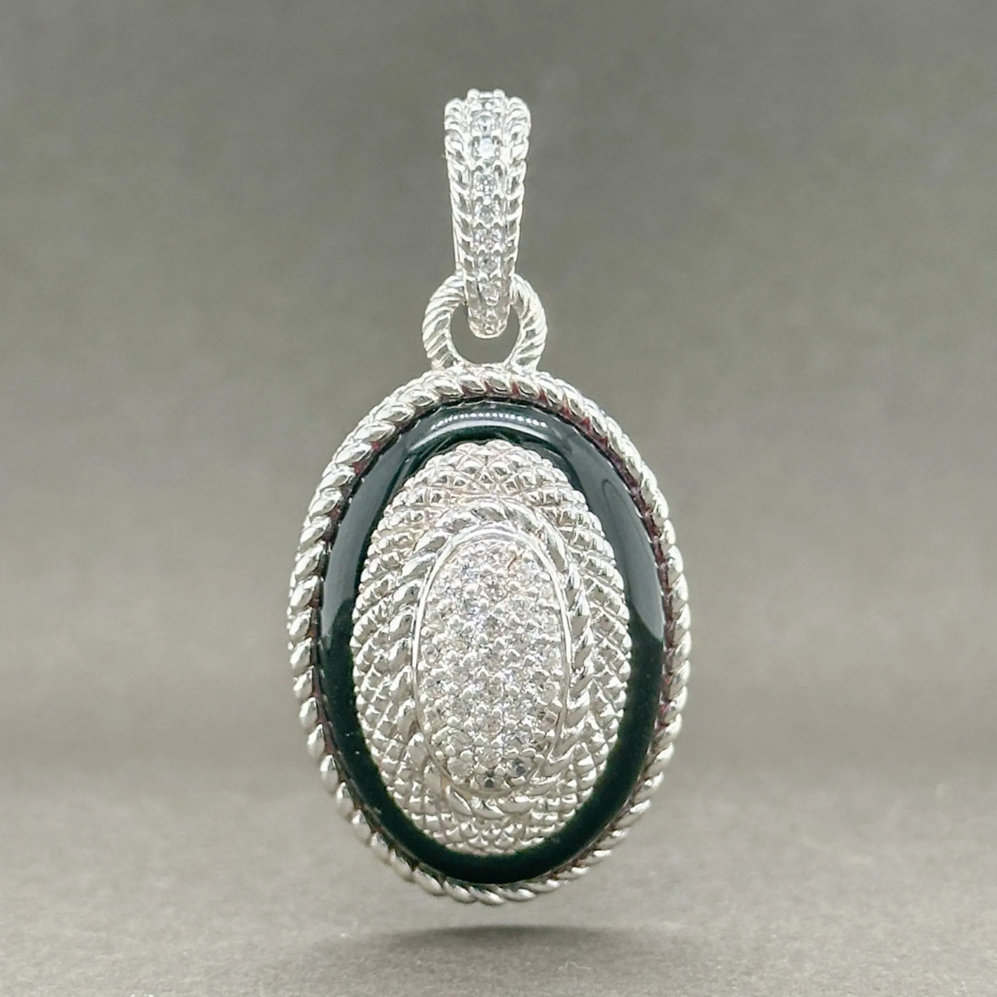 Estate Judith Ripka SS CZ Enhancer Pendant