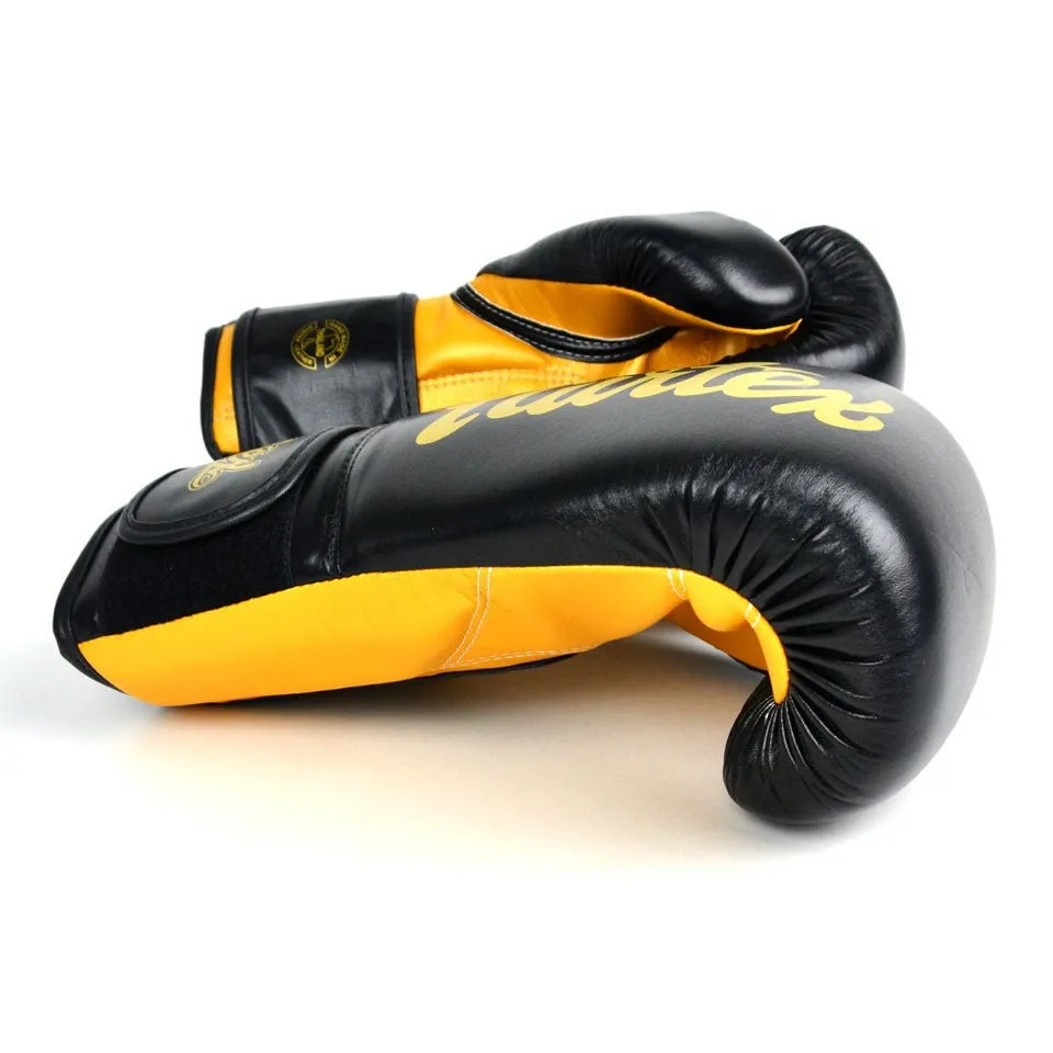 Fairtex BGV18 Super Sparring Boxing Gloves - Black/Gold