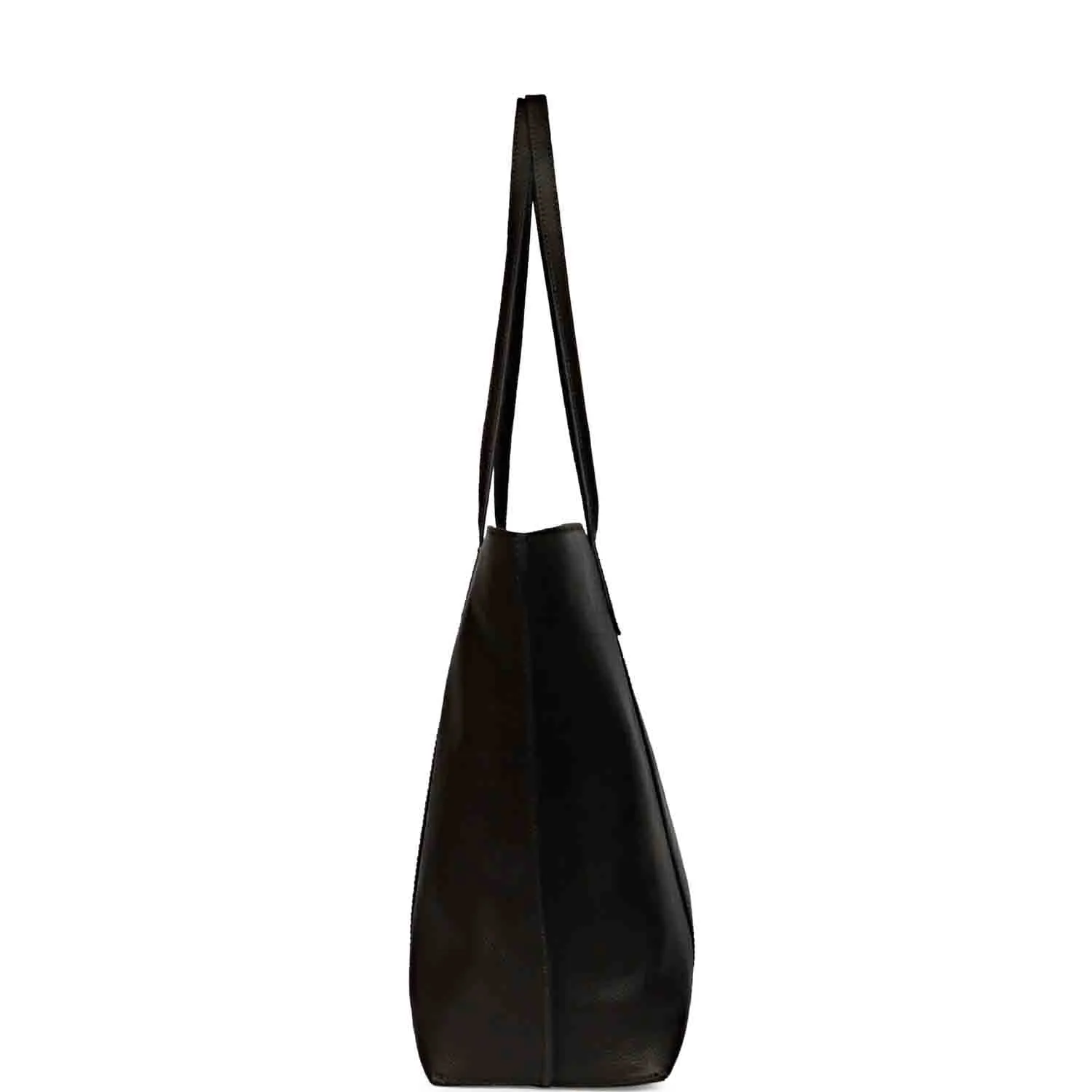 Favore Black Womens  Leather Structured Shoulder Bag
