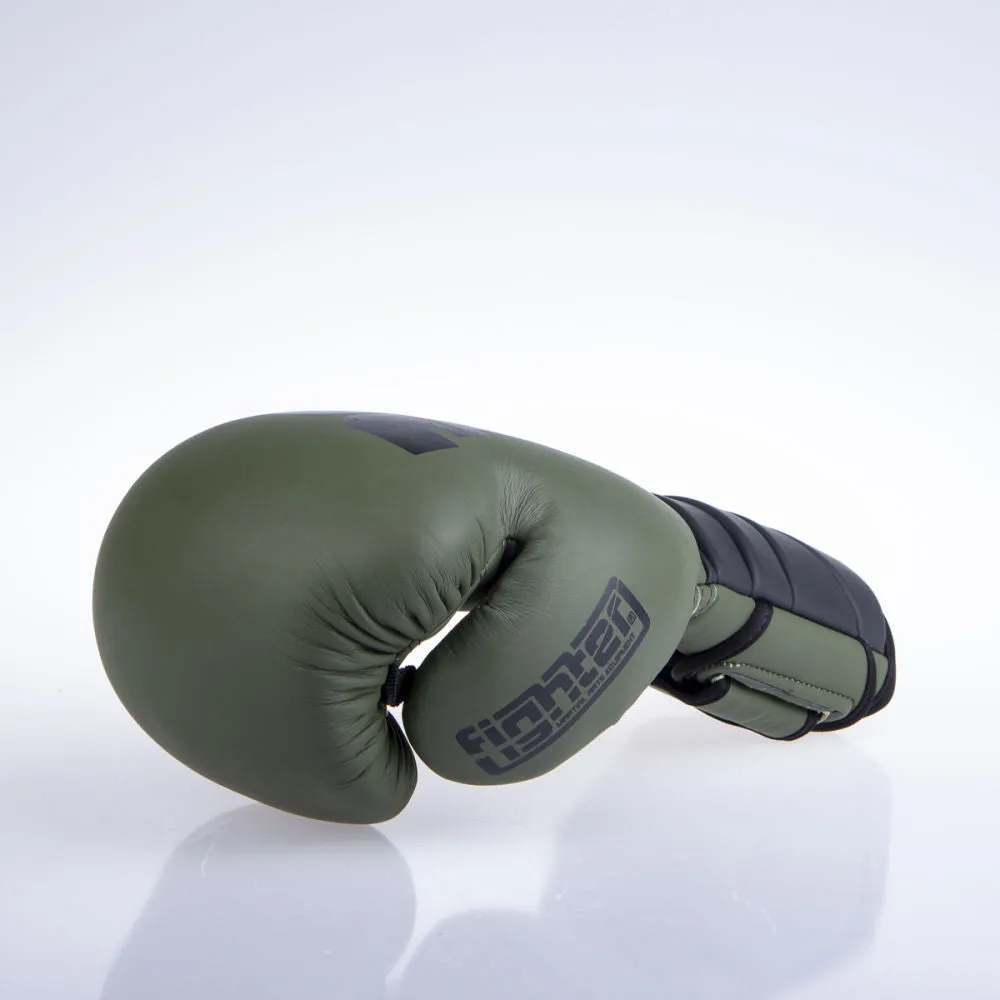 Fighter Sparring Boxing Gloves - khaki/black, FBG-002KB
