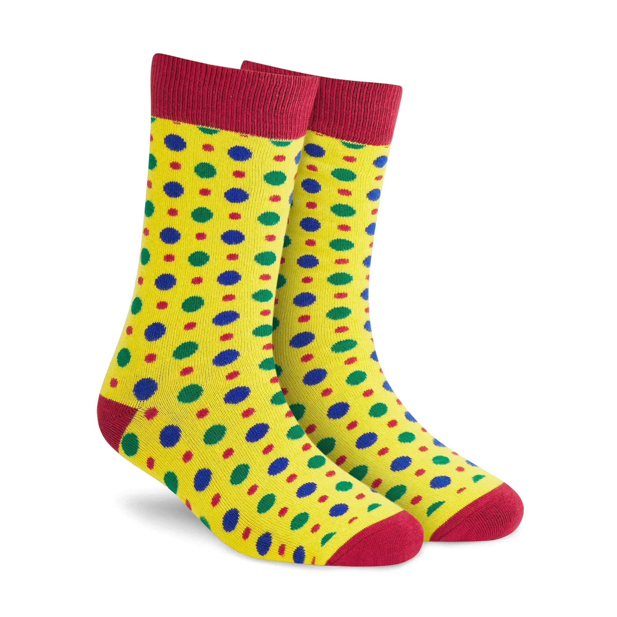 FIZZY YELLOW CREW LENGTH SOCKS - Cotton Crew Socks