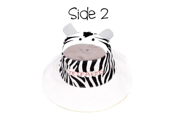 Flap Jack Kids Kids UPF50  Sun Hat - Giraffe/Zebra