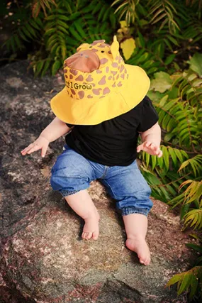 Flap Jack Kids Kids UPF50  Sun Hat - Giraffe/Zebra
