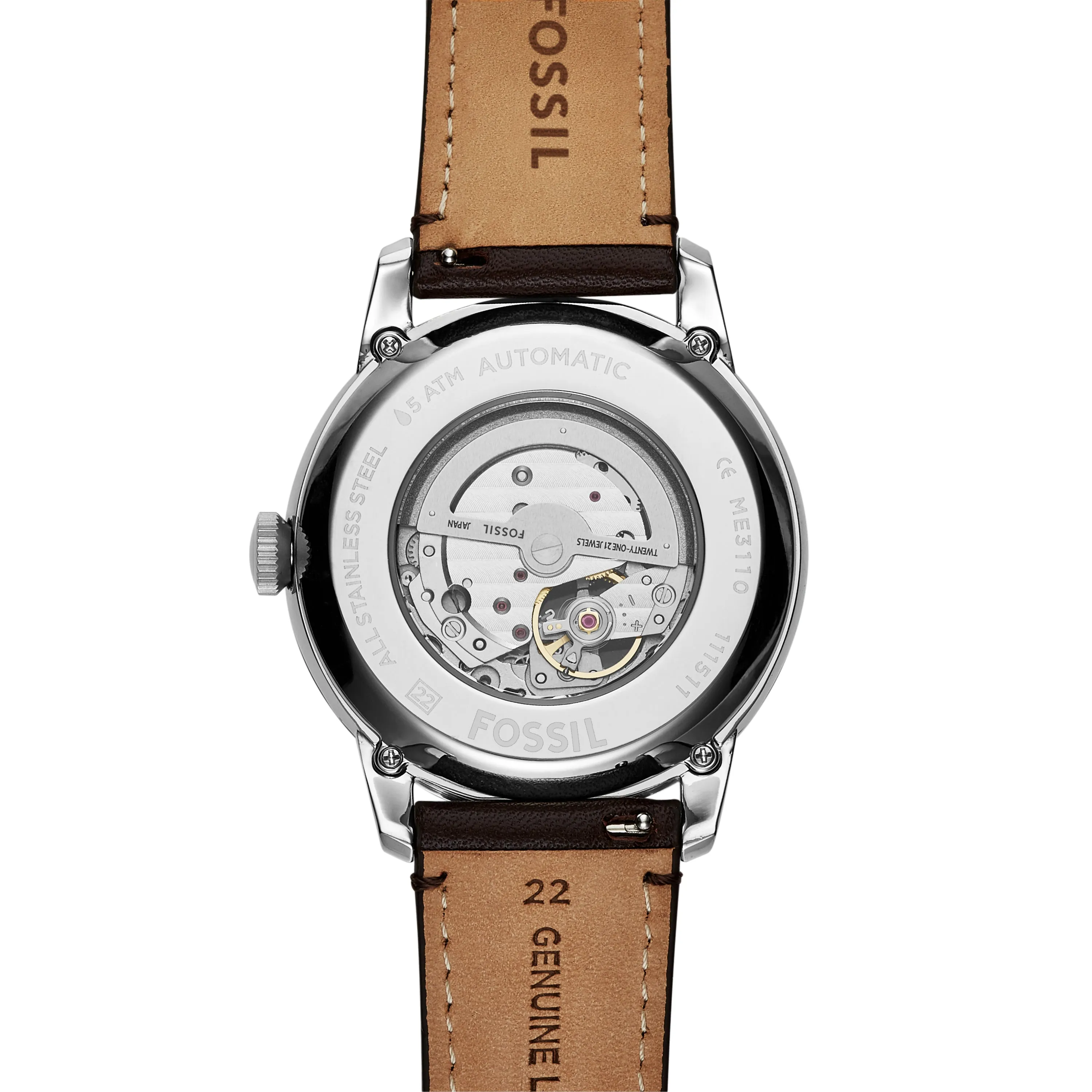 Fossil Townsman Automatic Brown Leather Watch ME3110