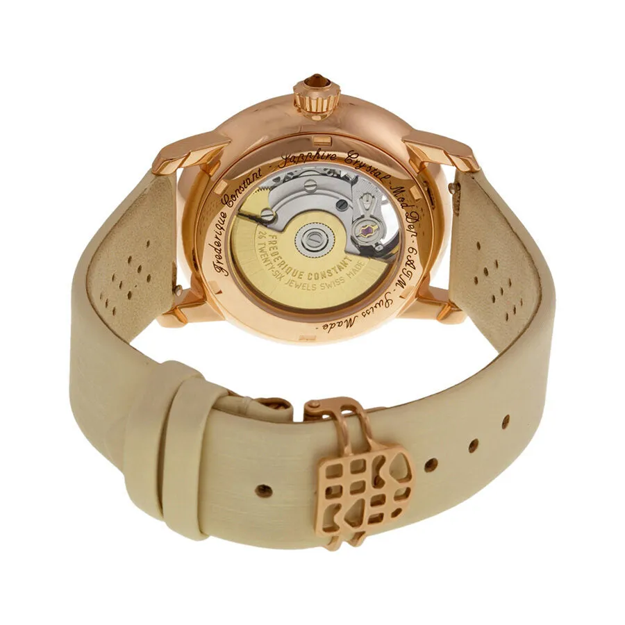 Frederique Constant Heart Beat Vanilla Dial White Satin Ladies Watch 310LHB2PD4 FC-310LHB2PD4