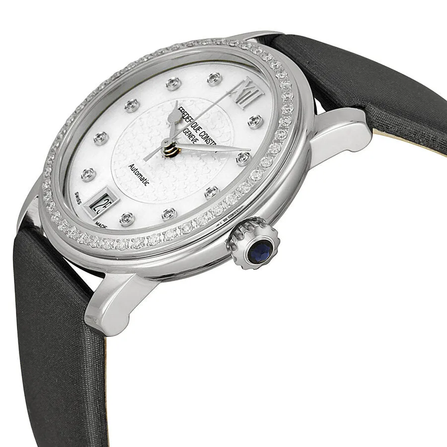Frederique Constant Slimline Automatic Mother of Pearl Diamond Ladies Watch FC-303WHD2PD6