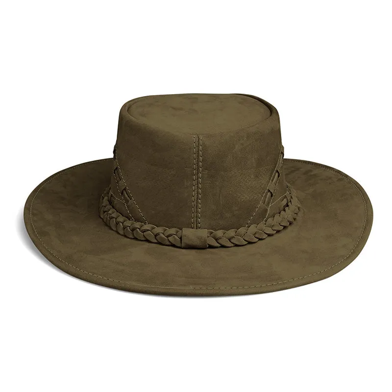 Frontier Green Leather Cowboy Hat