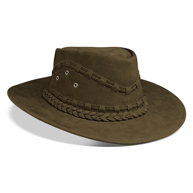 Frontier Green Leather Cowboy Hat
