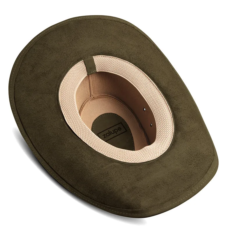 Frontier Green Leather Cowboy Hat