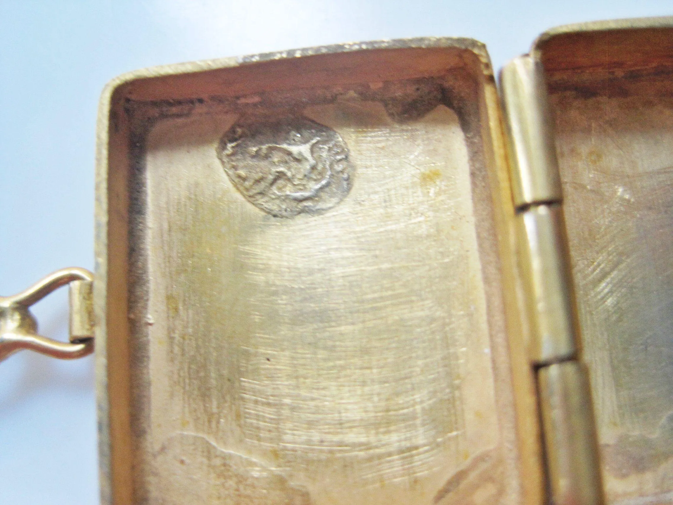 Gold Plated Silver and Carnelian MashAllah Egyptian Pendant with Secret Compartment