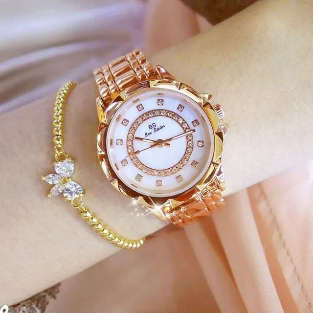 Golden Diamond Women's Elegant Luxury Watches