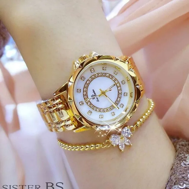 Golden Diamond Women's Elegant Luxury Watches