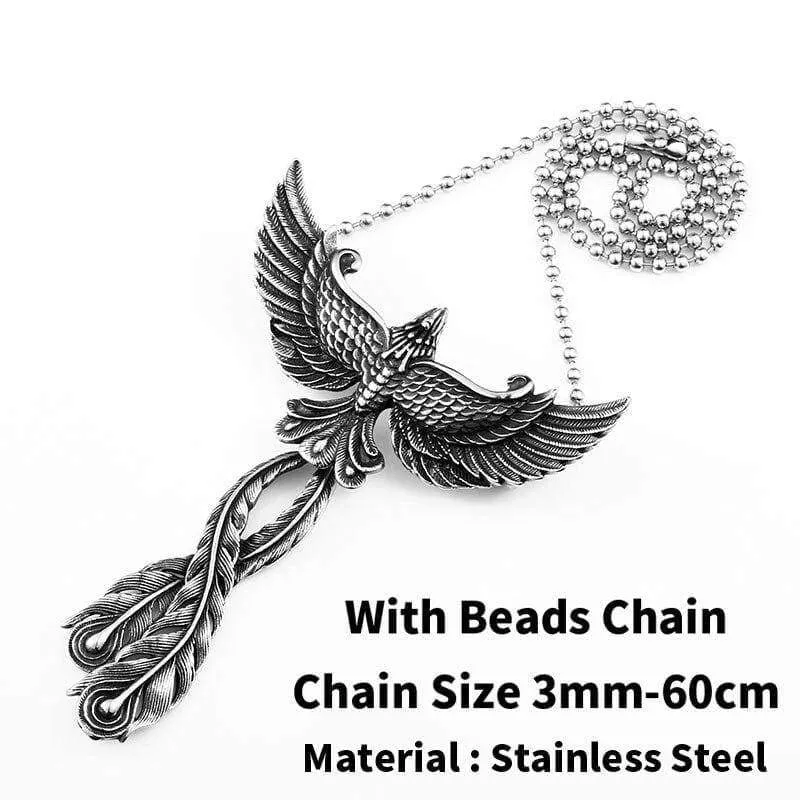 good detail 3D Phoenix Men necklace with pendant Stainless Steel Charm Choker bird Animal Jewelry