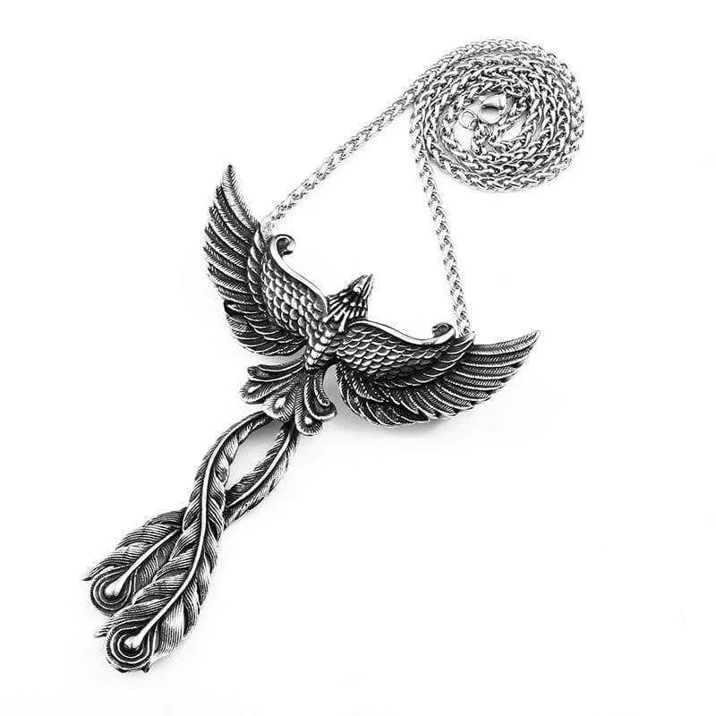 good detail 3D Phoenix Men necklace with pendant Stainless Steel Charm Choker bird Animal Jewelry