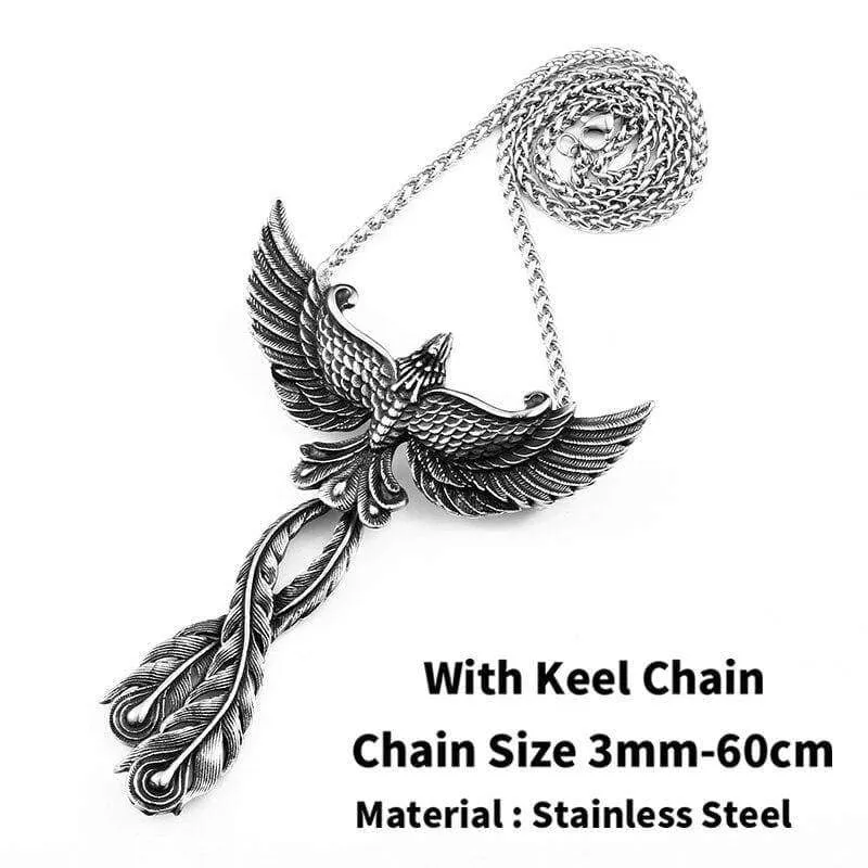 good detail 3D Phoenix Men necklace with pendant Stainless Steel Charm Choker bird Animal Jewelry