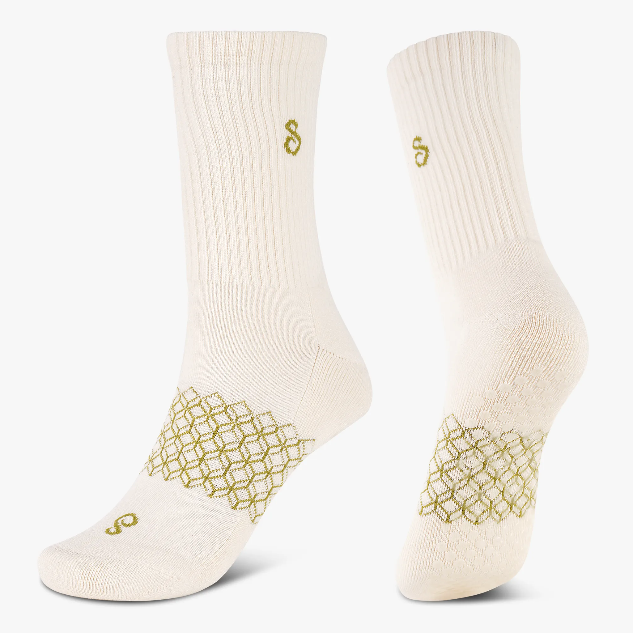 grip socks (crew) - organic combed cotton