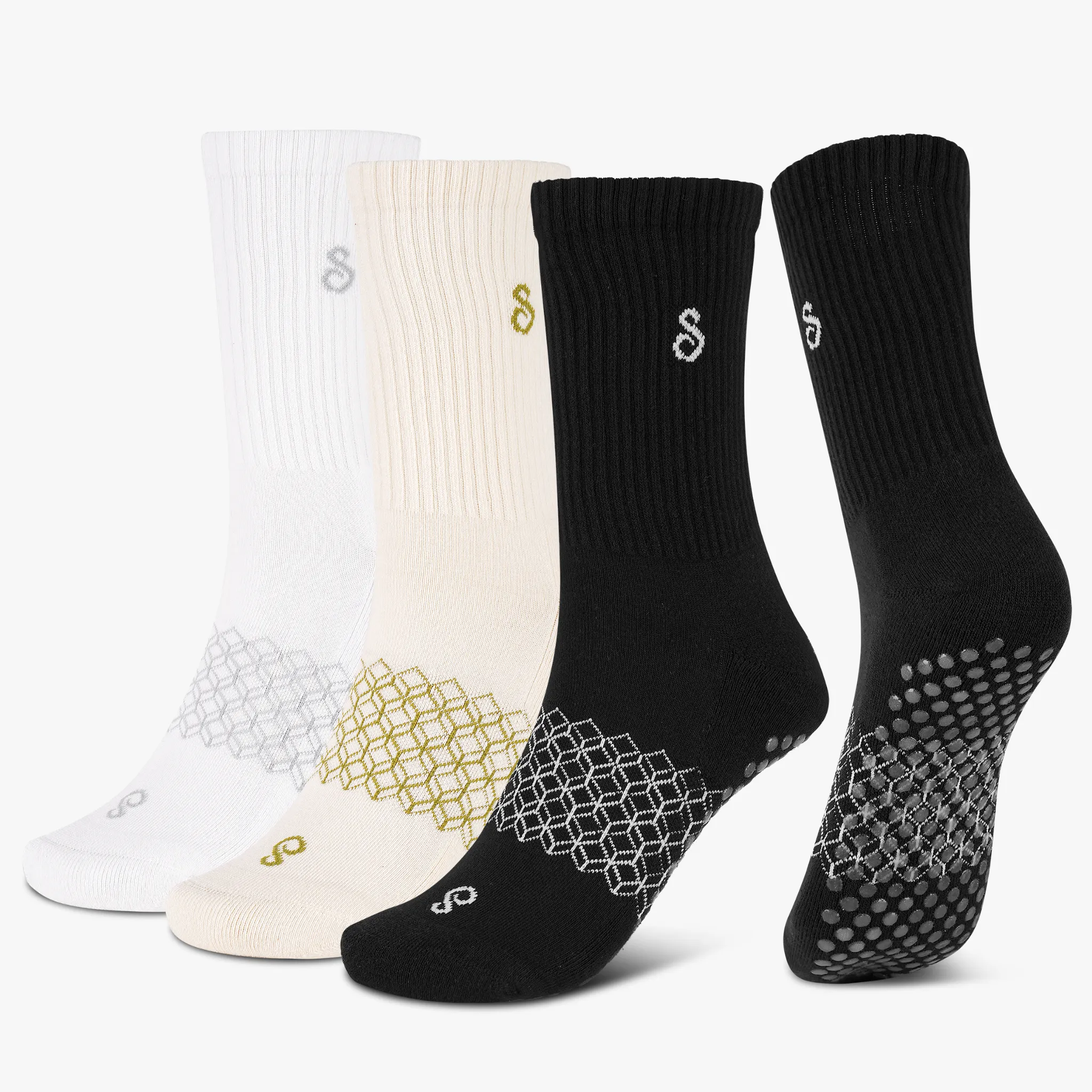 grip socks (crew) - organic combed cotton