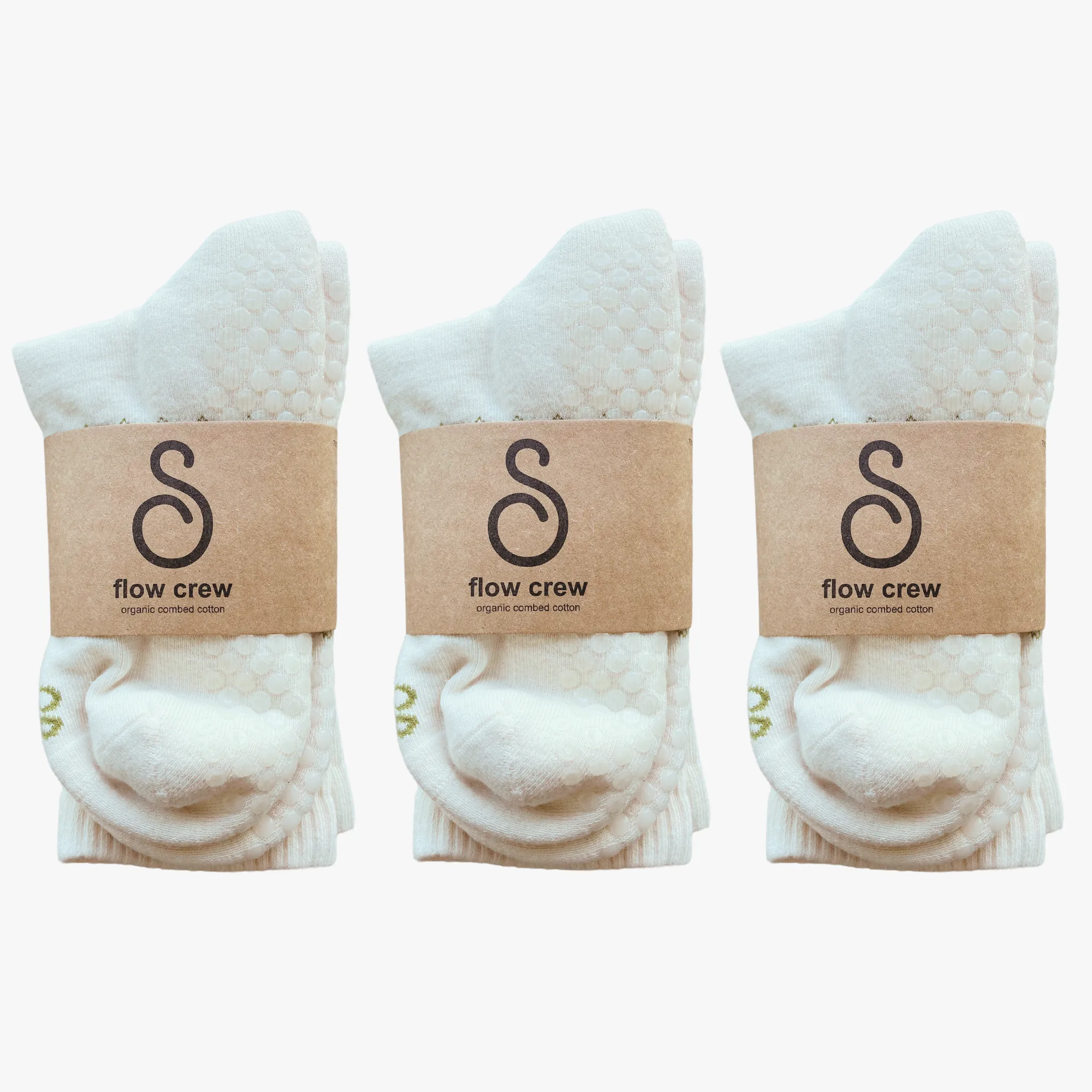 grip socks (crew) - organic combed cotton