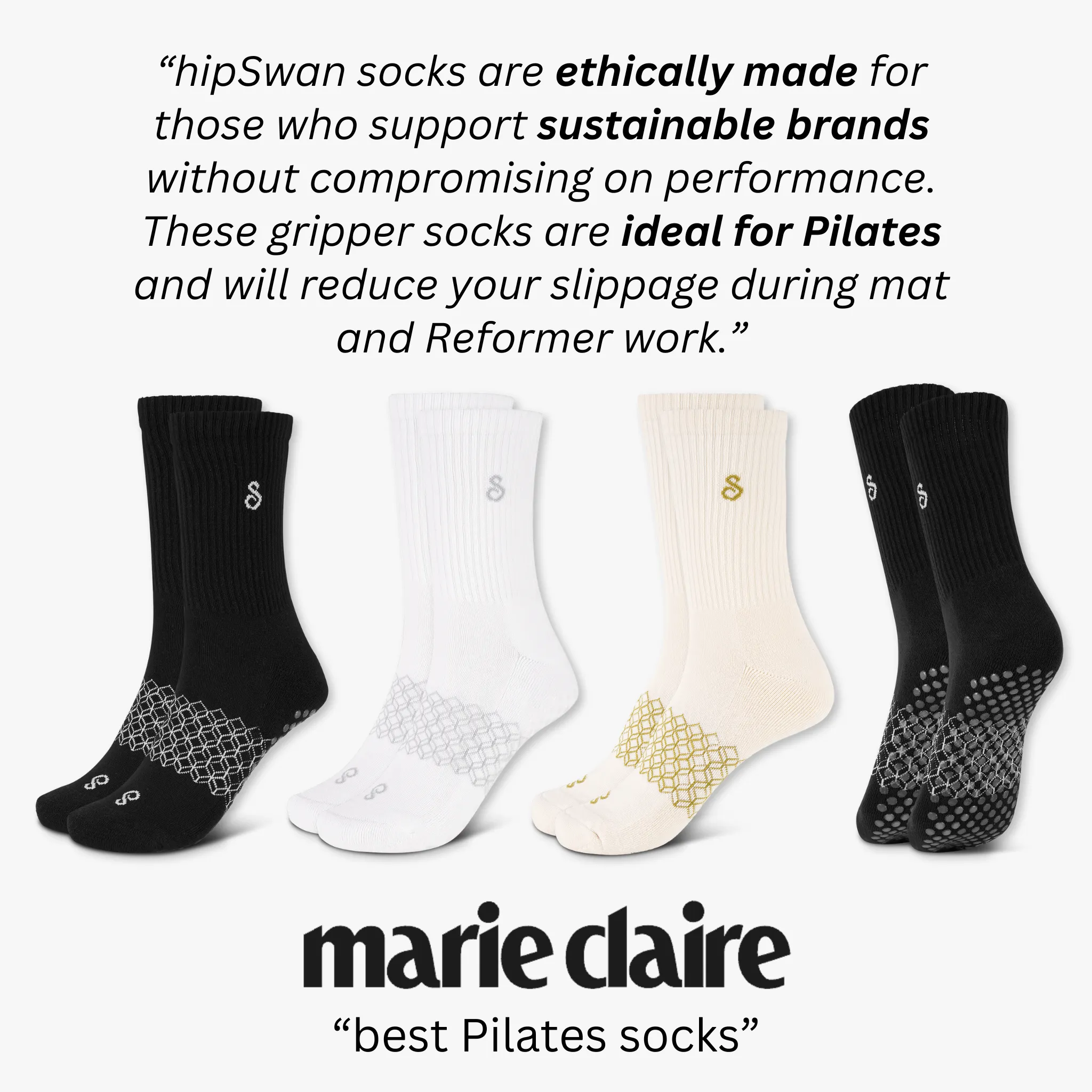 grip socks (crew) - organic combed cotton