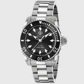 Gucci Dive 40MM Black Dial Black Ceramic Bezel Men's Watch YA136353