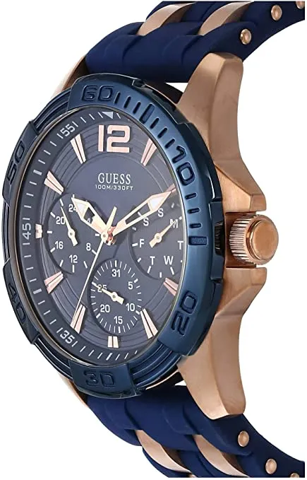 Guess Oasis Blue Dial Blue Rubber Men's Watch W0366G4