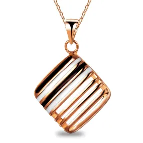 Hollow Fashion Crystal Square Pendant Necklace for women