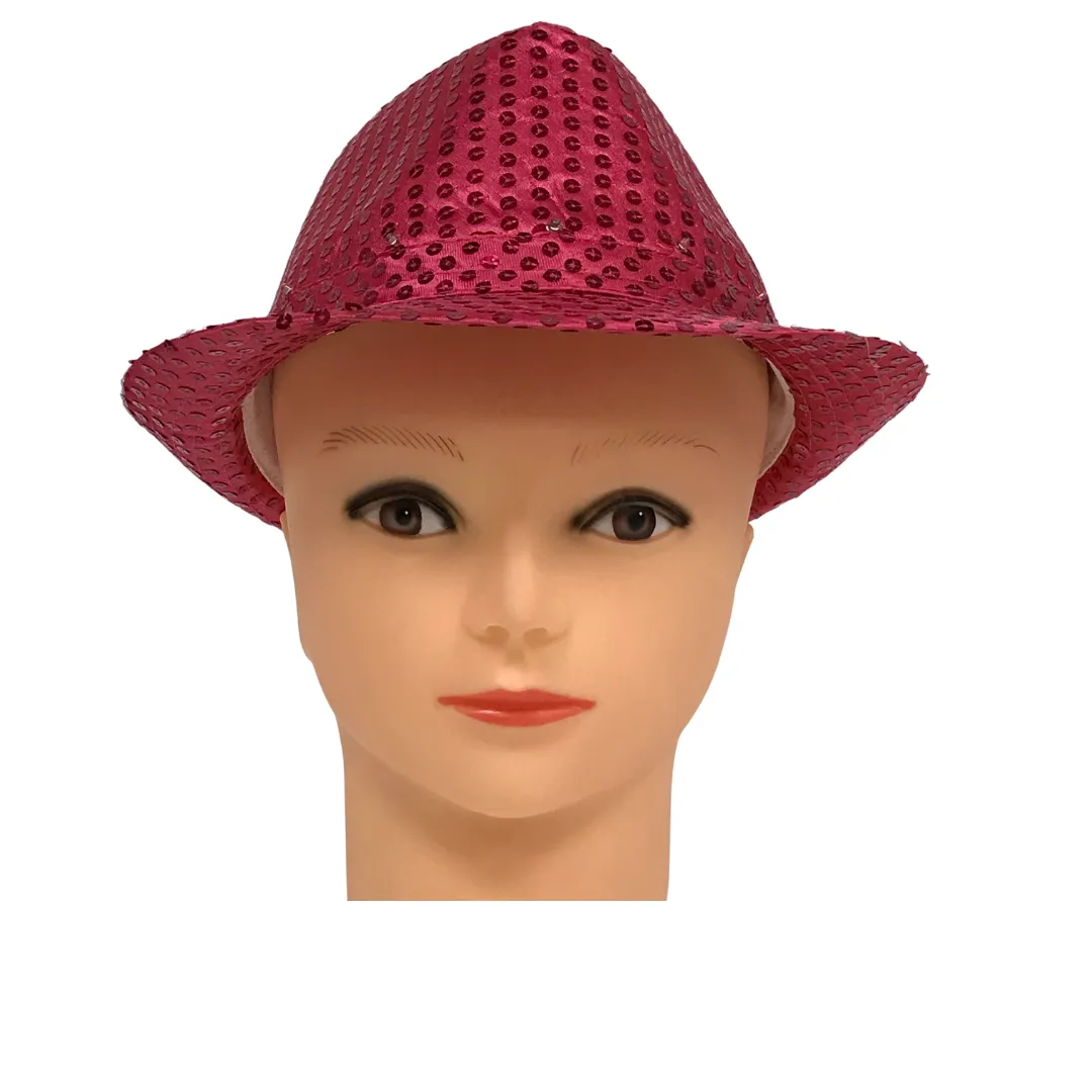 Hot Pink LED Fedora with 14 White Lights (Each)