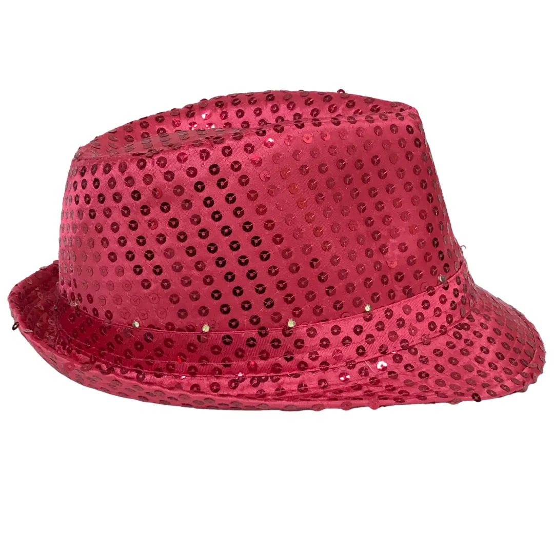 Hot Pink LED Fedora with 14 White Lights (Each)