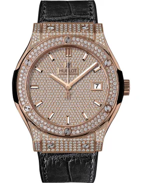 Hublot Classic Fusion Diamond Pave Dial 18K Rose Gold Automatic Men's Watch 511.OX.9010.LR.1704