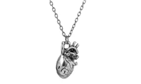 Human Hollow Heart Pendant Necklace