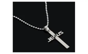 Jesus Cross Pendant Bead Chain Necklace For Both Men Women