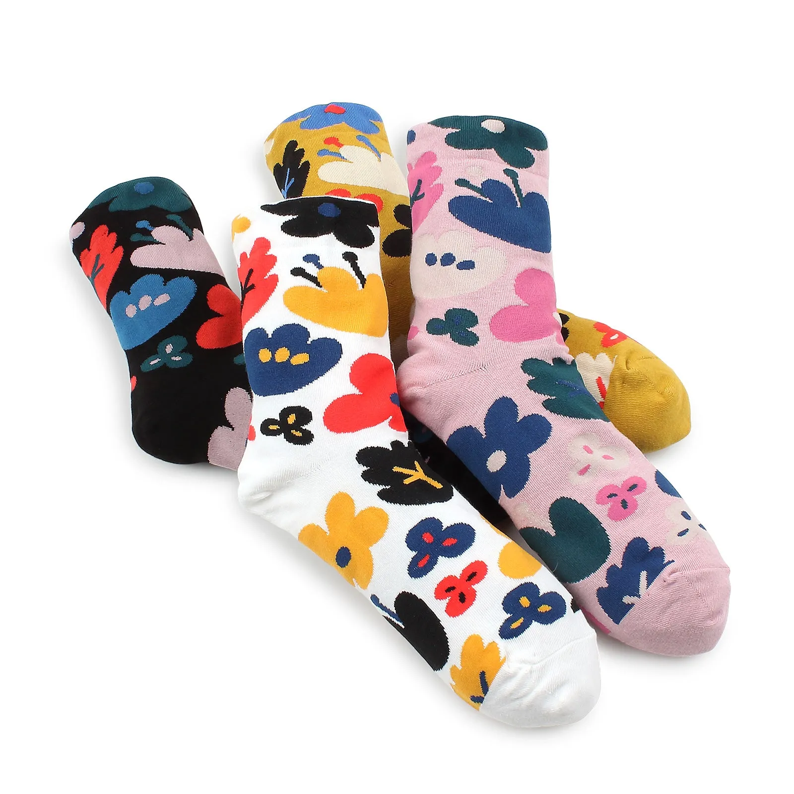La Fleur French flower Socks (Crew 4 Pairs) vi 14