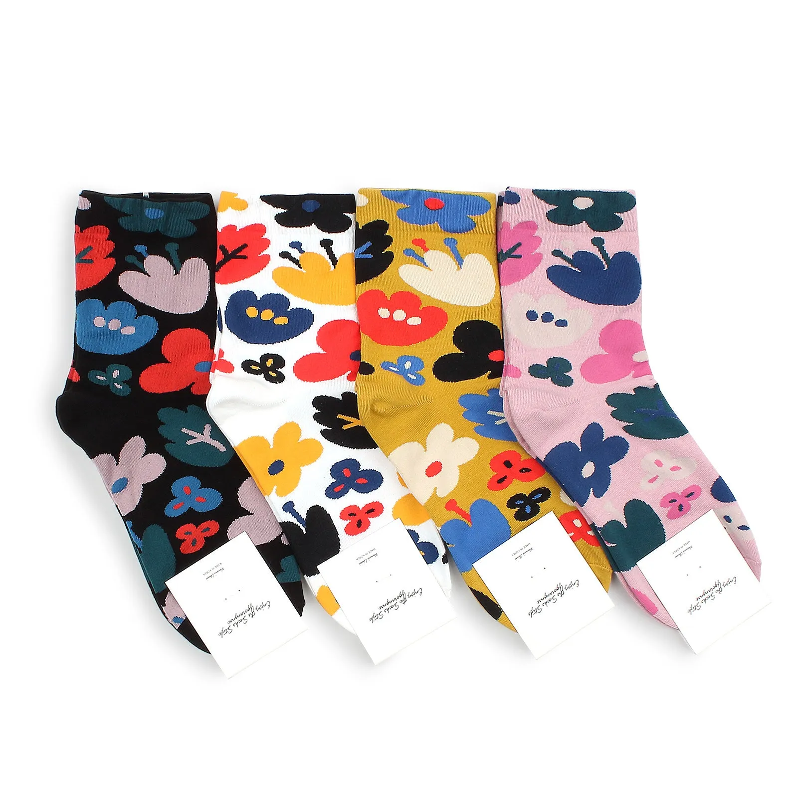 La Fleur French flower Socks (Crew 4 Pairs) vi 14